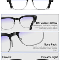 Smart AI Translation Smart Glasses Take Photos Recognizing Objects 4K Camera Bluetooth Music Call Intelligent Recording Glasses