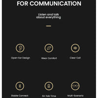 EASYBUDS Handsfree Bluetooth Air Bone Conduction Earphones With Noise Cancelling Boom Microphone Business Open Ear Headphones