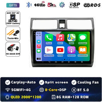 Android 15 Car Radio For Suzuki Swift 2003 - 2006 2007 2008 2009 2010 Multimedia Player Stereo Carplay AUTO Head Unit WIFI 4G BT