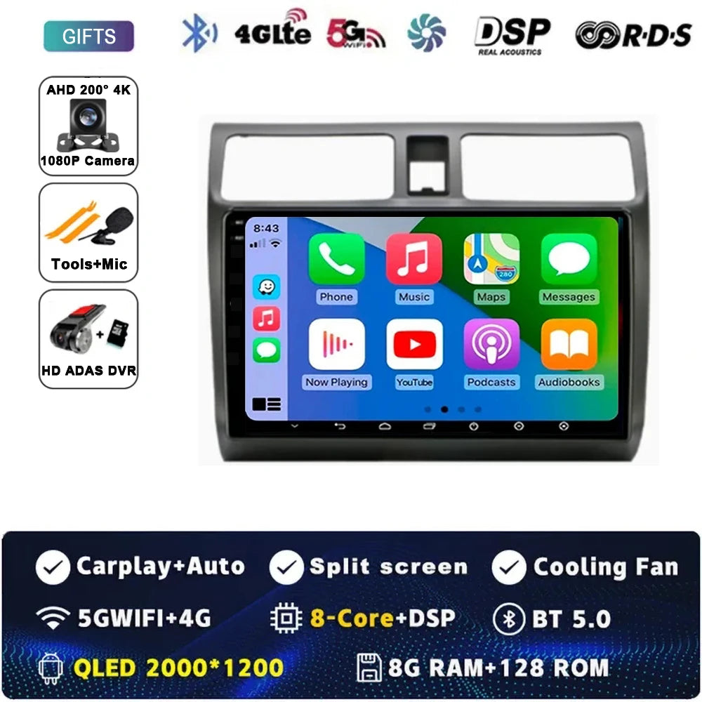 Android 15 Car Radio For Suzuki Swift 2003 - 2006 2007 2008 2009 2010 Multimedia Player Stereo Carplay AUTO Head Unit WIFI 4G BT