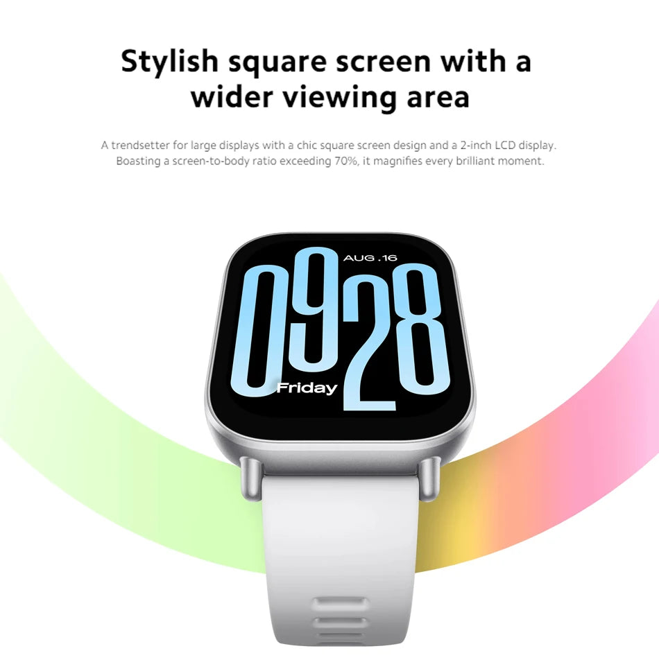 New Global Version Xiaomi Redmi Watch 5 Active has Bluetooth call up to 18 days of battery life 2''display 140+ work modes 5ATM