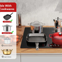 Induction Hob 4 Plates Built-in Electric Cooktop 60cm Booster Touch Control 6000W 9 Power Levels 1-99Minute Timer Child Lock