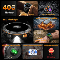 LIGE Outdoor Military Smart Watch Men 1.53" AMOLED Screen GPS trackr Waterproof Bluetooth Call Sports Braceletes For Android IOS