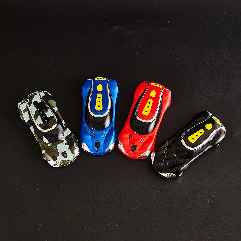 Car Shape Push Button Mobile Phone 1.8 Inch Mini Student Dual Sim 0.3MP CellPhone MP3 Wireless FM Luxury Type-C Telephone