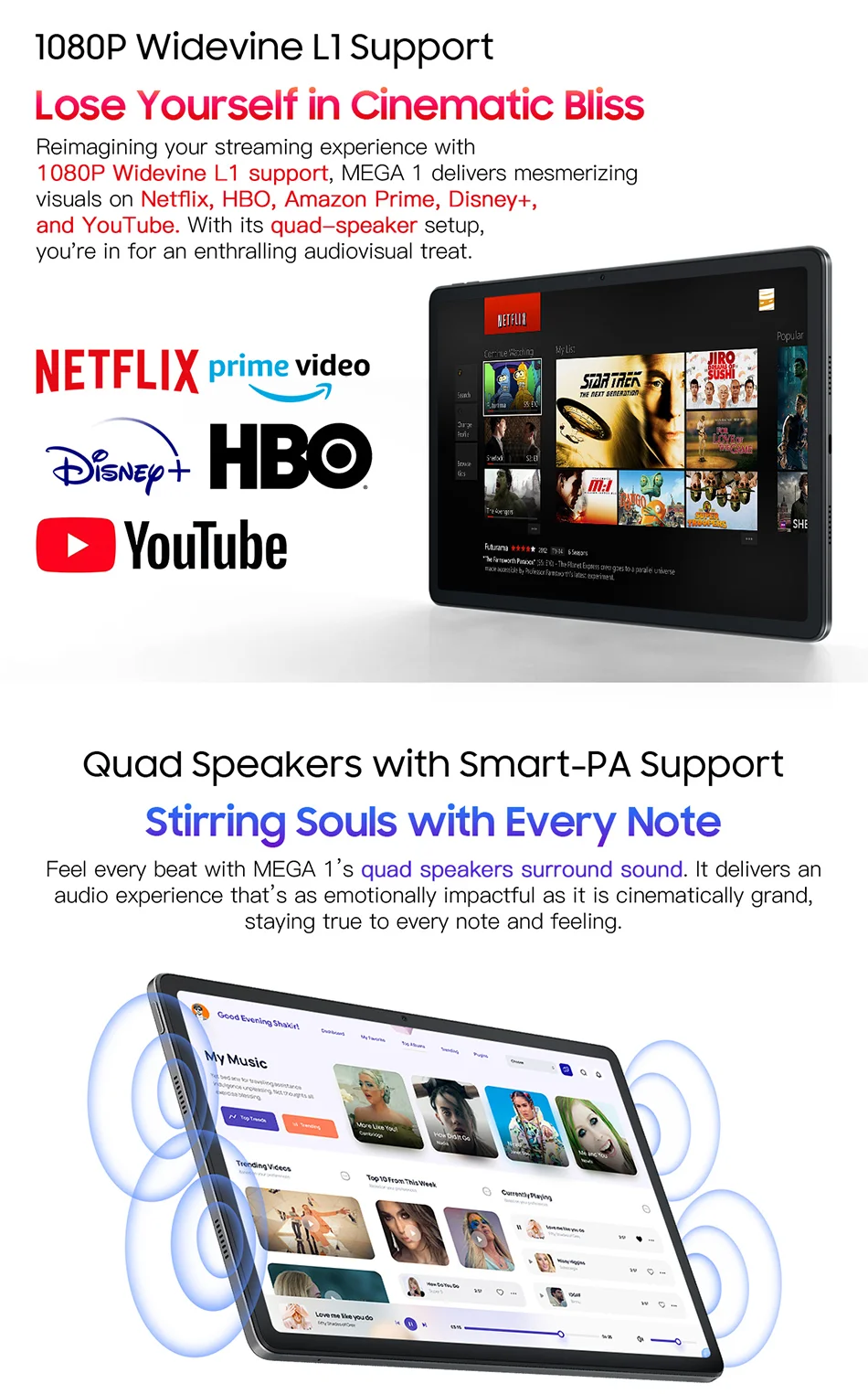 MEGA 1 Tablets Blackview 11.5 inch 2.4K 120Hz Display 8GB/12GB 256GB 50MP Camera 33W Fast Charging 8800mAh Battery MTK Helio G99