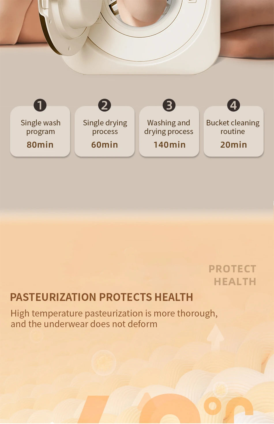 Fully automatic drum type underwear washing machine mini washing and drying integrated small underwear and sock washing machine