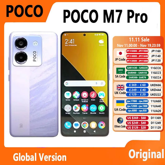 POCO M7 Pro 5G Global Version Dimensity 7025-Ultra 120Hz FHD+ Eye-care AMOLED Display 50MP camera with OIS NFC