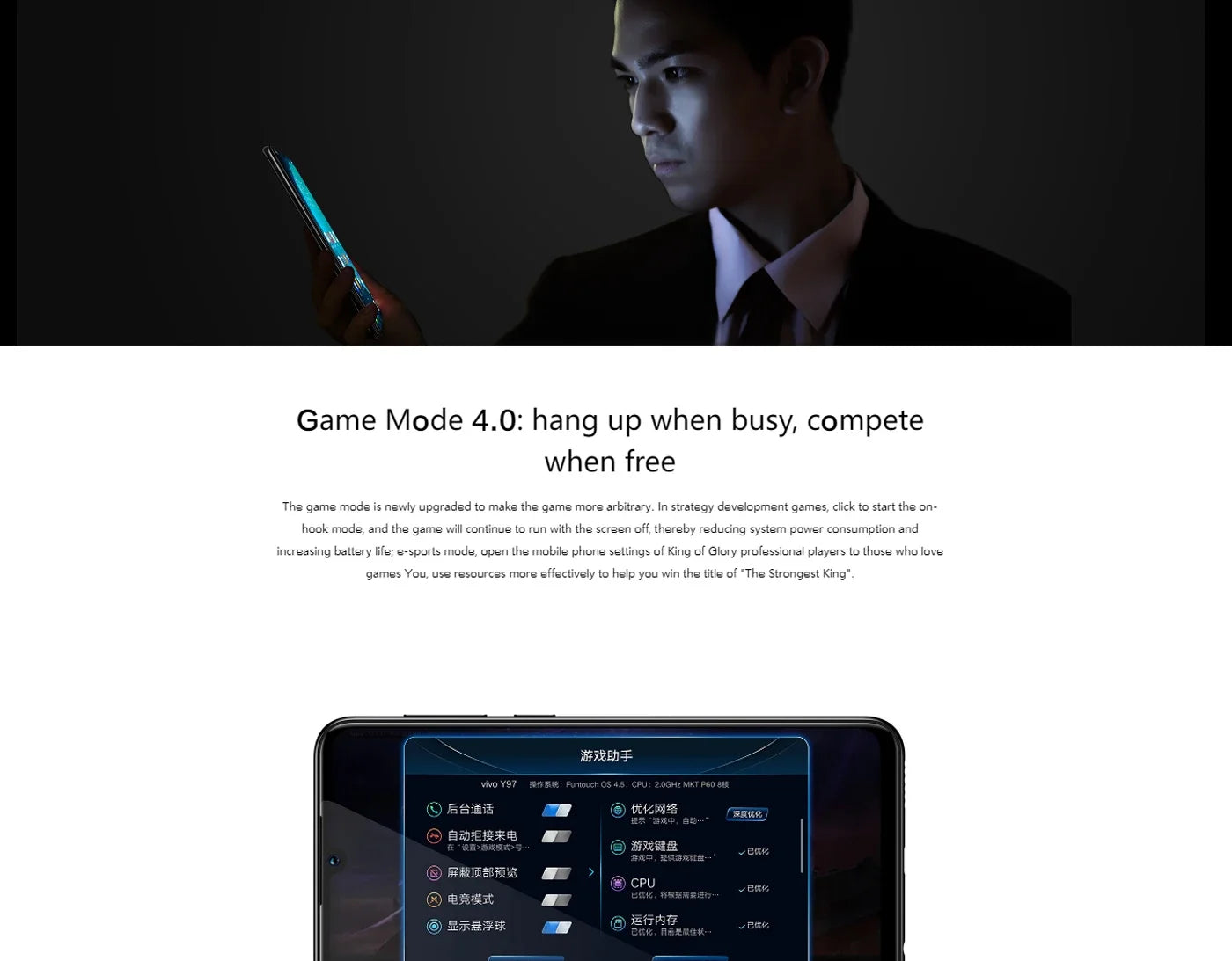 VIVO Y97 4G Smartphone MediaTek P60 6.3 Inch 8GB RAM 256GB ROM All Colours in Good Condition Original Android Used Phone