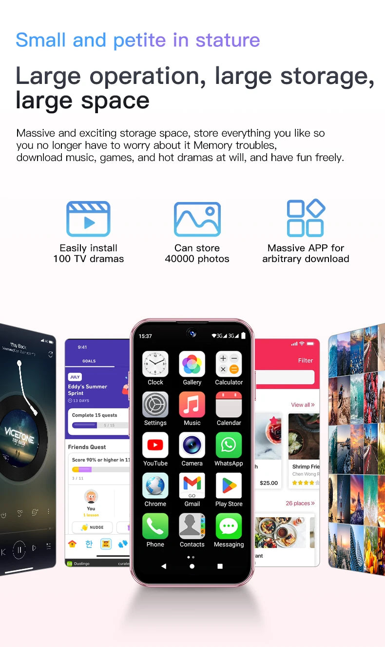SERVO 19E 3G WCDMA Mini Smart Phone 3.88"Display 2 SIM Android 10.0 16GB ROM Face Recognition GPS Android Smart Cellphone TYPE-C