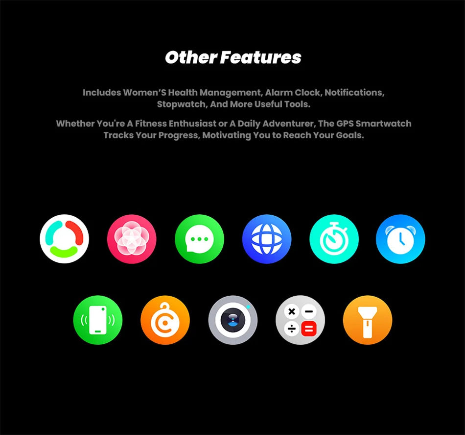 Swim Smartwatch Outdoor GPS Watch Sports Fitness Tracker Health Military Waterproof Watch BT5.3 Call Smart Watch for Android iOS