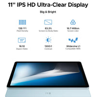 【Brand+】Doogee Tab A9 Pro+ Tablet Pc 11-Inch Android 15 30Gb Ram(6+24) 128Gb Rom 8580Mah Battery Widevine L1 Support