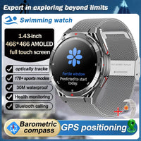 Swim Smartwatch Outdoor GPS Watch Sports Fitness Tracker Health Military Waterproof Watch BT5.3 Call Smart Watch for Android iOS