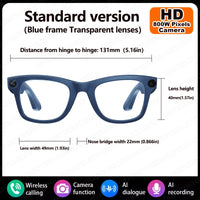2025 New Smart Glasses 800W HD Camera AI Identification Touch 1080P HD Video Recording Al Voice Wireless Calling Smart Glasses