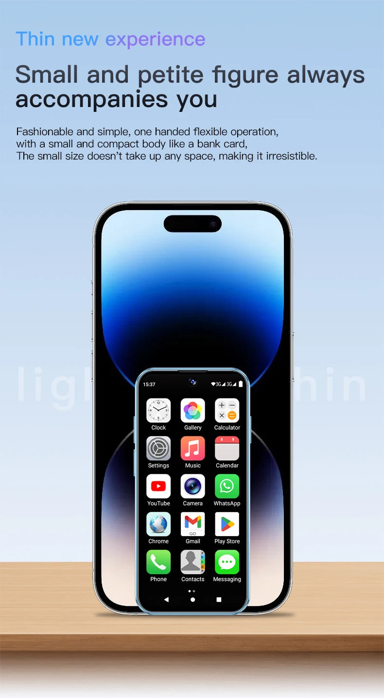 SERVO 19E 3G WCDMA Mini Smart Phone 3.88"Display 2 SIM Android 10.0 16GB ROM Face Recognition GPS Android Smart Cellphone TYPE-C