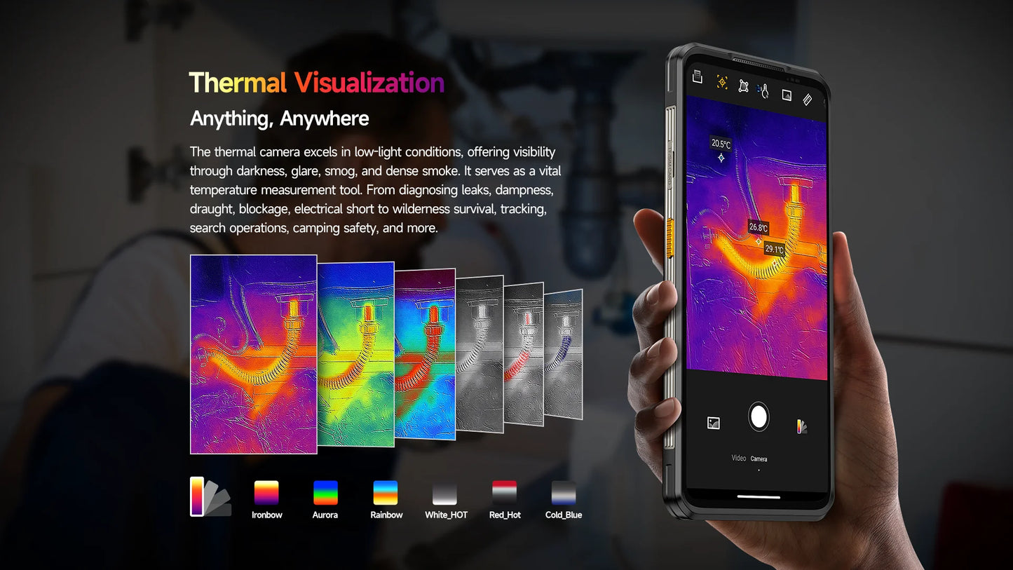 【World Premiere】Ulefone Armor 25T 4G Thermal Imaging Rugged Phone Android 14 33W 50MP+64MP NFC Waterproof Smartphone Global