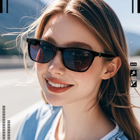 Hot GS05 Smart Glasses For Men 2 in 1 UV Protection Portable Polarized Anti-blue light Black Frame White Lenses Music Sunglasses