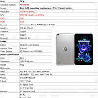 8 INCH Android 12 RAM 3GB+32GB ROM QP80 MTK8168 Tablet Quad Core IPS Screen Quad Core Rear 13.0MP WIFI Dual Camera