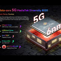 Blackview BL9000 Pro 5G Rugged Smartphone 6.78 "FHD + Display 12GB + 512GB 50MP Camera 8800mAh Battery Android 14 Phone