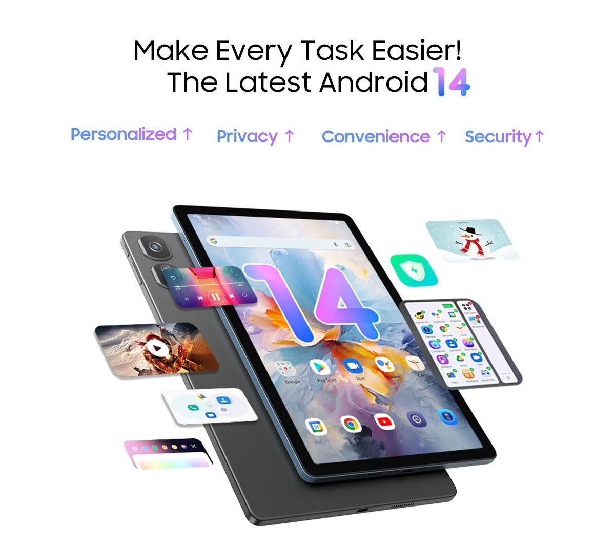 OSCAL Blackview Tab 16 Pro Tablet PC, T616 Octa Core, 11'' FHD+ Display 24GB(8+16) RAM 256GB ROM 7700mAh 4G Android 14 Tablets