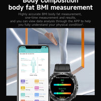 2025 New Precise Blood Lipids Uric Acid Smart Watch Men ECG+PPG Clock Blood pressure Body analysis HD Call NFC Health Smartwatch