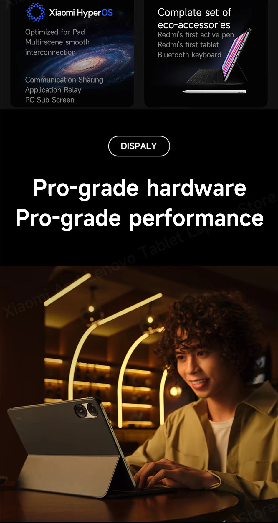 Xiaomi Tablet Chinese Rom Redmi Pad Pro 2024 12.1“ 2.5K 120Hz Snapdragon 7s Gen 2 10000mAh  Quad speakers Dolby Atmos Tablet Pc