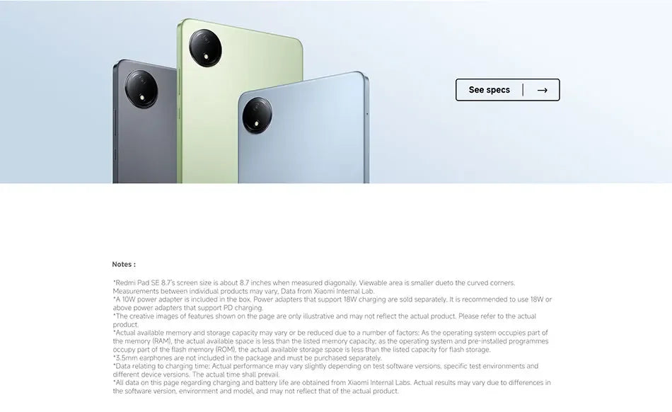Global Version Xiaomi Redmi Pad SE 8.7 6GB 128GB MediaTek Helio G85 Octa Core 8.7" 90Hz FHD+ Display 6650mAh Battery Mi Tablet