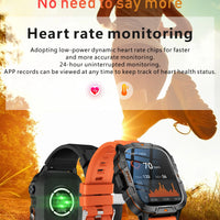 2025New Rugged Military GPS Track Smart Watch Men Bluetooth Call 5ATM Waterproof Flashlight Outdoor Sports SmartWatch For Xiaomi