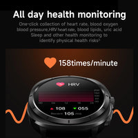 2025 New Precise Blood Lipids Uric Acid Smart Watch Men ECG+PPG Clock Blood pressure Body analysis HD Call NFC Health Smartwatch