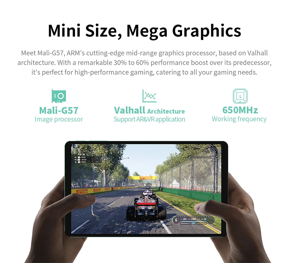 Teclast M50 Mini Tablet 8.7" 90Hz Screen 4GB RAM 128GB ROM Unisoc T606 Octa-core 5100mAh Battery Android 15 Tab Wifi5 Metal Body