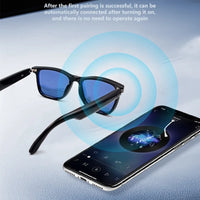 Hot GS05 Smart Glasses For Men 2 in 1 UV Protection Portable Polarized Anti-blue light Black Frame White Lenses Music Sunglasses