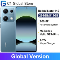 Global Version Redmi note 14S MediaTek Helio G99-Ultra 200MP+8MP+2MP triple camera 6.67" AMOLED display 67W HyperCharge