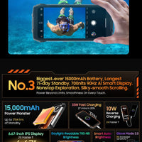 Blackview OSCAL PILOT 1 Rugged Phone, 6GB+ 256GB ,Helio G81 Smartphone Android14, 6.67'' Display Mobile Phone, 15000mAh, NFC