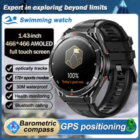 Swim Smartwatch Outdoor GPS Watch Sports Fitness Tracker Health Military Waterproof Watch BT5.3 Call Smart Watch for Android iOS