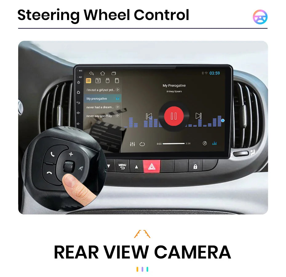 AWESAFE PX9 Car Radio Autoradio for  Fiat 500L 2012-2017  Wireless Carplay Screen Android Auto Stereo GPS Navi FM RDS BT SWC