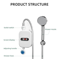 3500W Electric Mini Instant Hot Water Heater Bathroom Faucet Tap Heating 3 Seconds Instant Water Heater Shower Head Set