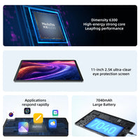 Global ROM Lenovo Xiaoxin Pad 2025 11'' Tablet 128GB 256GB ROM MTK Dimensity 6300 2.5K Display 7040mAh Battery Dolby Atmos