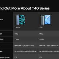 DOOGEE T40 Android Tablet 14 11 ''IPS 2.5K 8GB RAM 512GB ROM Helio G99 8580mAh 18W Charge Face Unlock 7.6mm ultra-thin Tablet