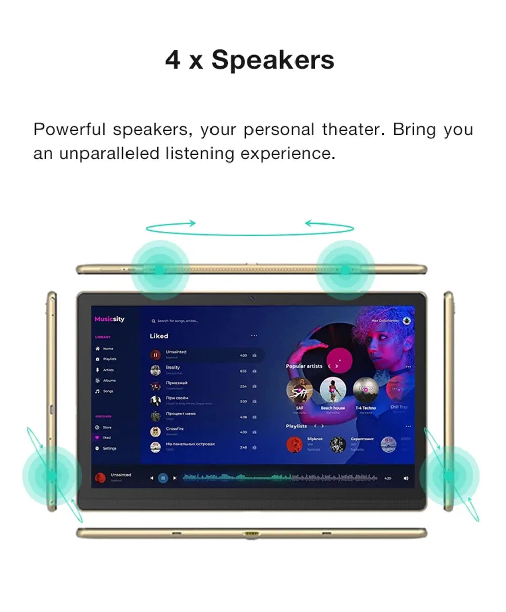 Global Version 14 Inch 1920x1080 IPS Big Screen Tablet PC 5+13MP Camera 12+256GB Deca-Core планшет 2 IN 1 Tablets Android Laptop