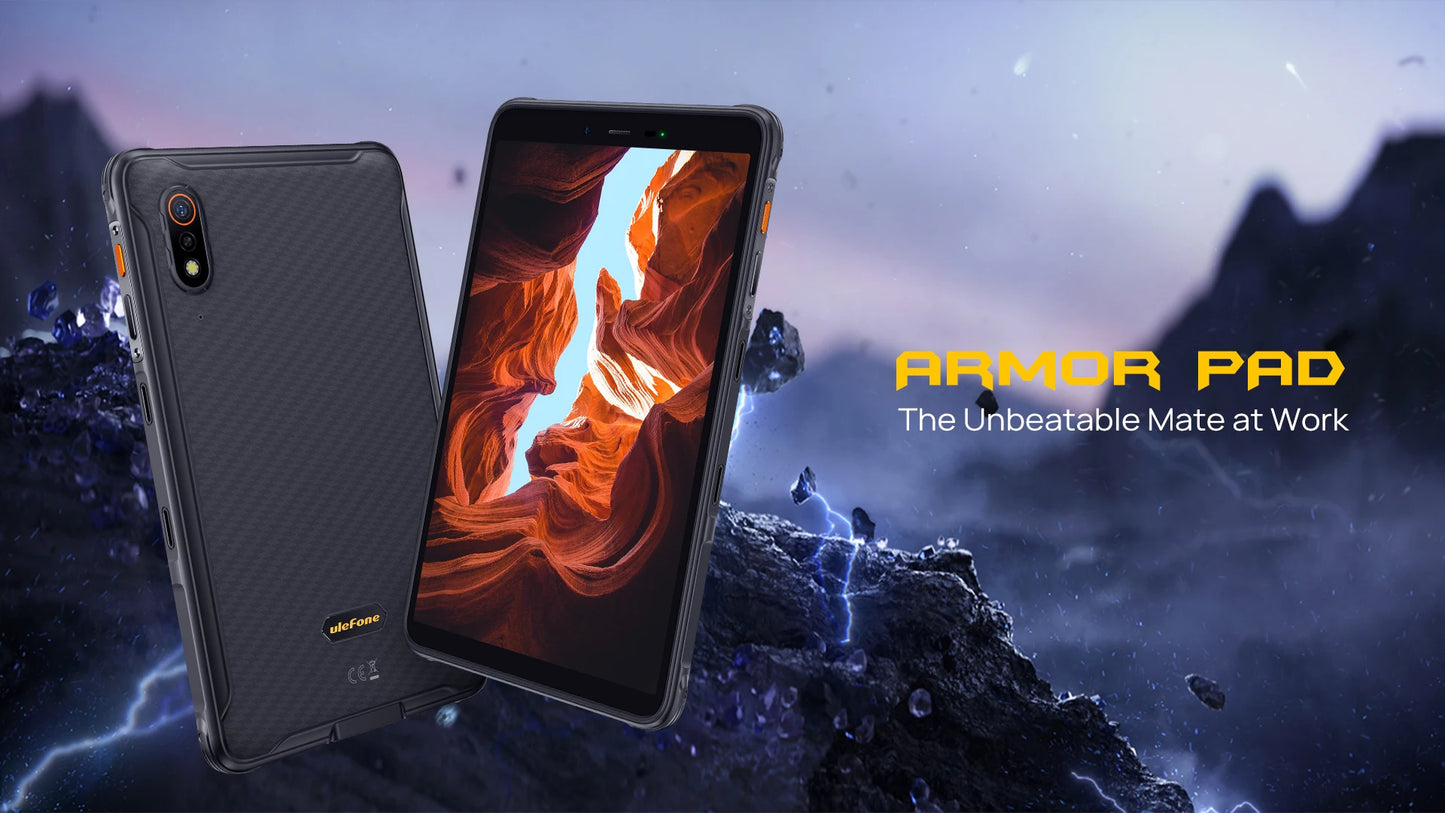 Ulefone Armor Pad Rugged Tablet 4GB RAM 64GB ROM 7650mAh 8.0'' HD+ Display 4G Android 12 Tablet Phone IP68/IP69K 13MP Camera