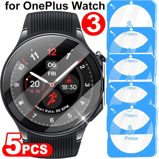 Tempered Glass Watch Screen Protector for OnePlus Watch 3 Hardness Protective Cover with Auto Alignment Tool Anti-Scratch Film