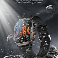 2025New Rugged Military GPS Track Smart Watch Men Bluetooth Call 5ATM Waterproof Flashlight Outdoor Sports SmartWatch For Xiaomi
