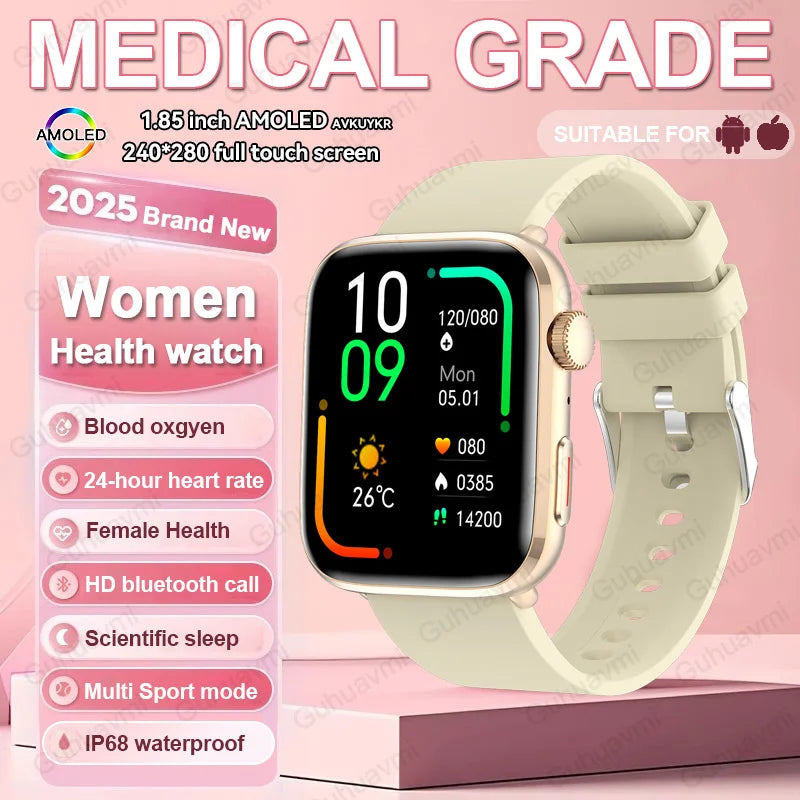 2025 Smart Watch For XIAOMI Women Full Touch Screen BT Call Waterproof Watches Sport Fitness Tracker Health Smartwatch Lady Gift