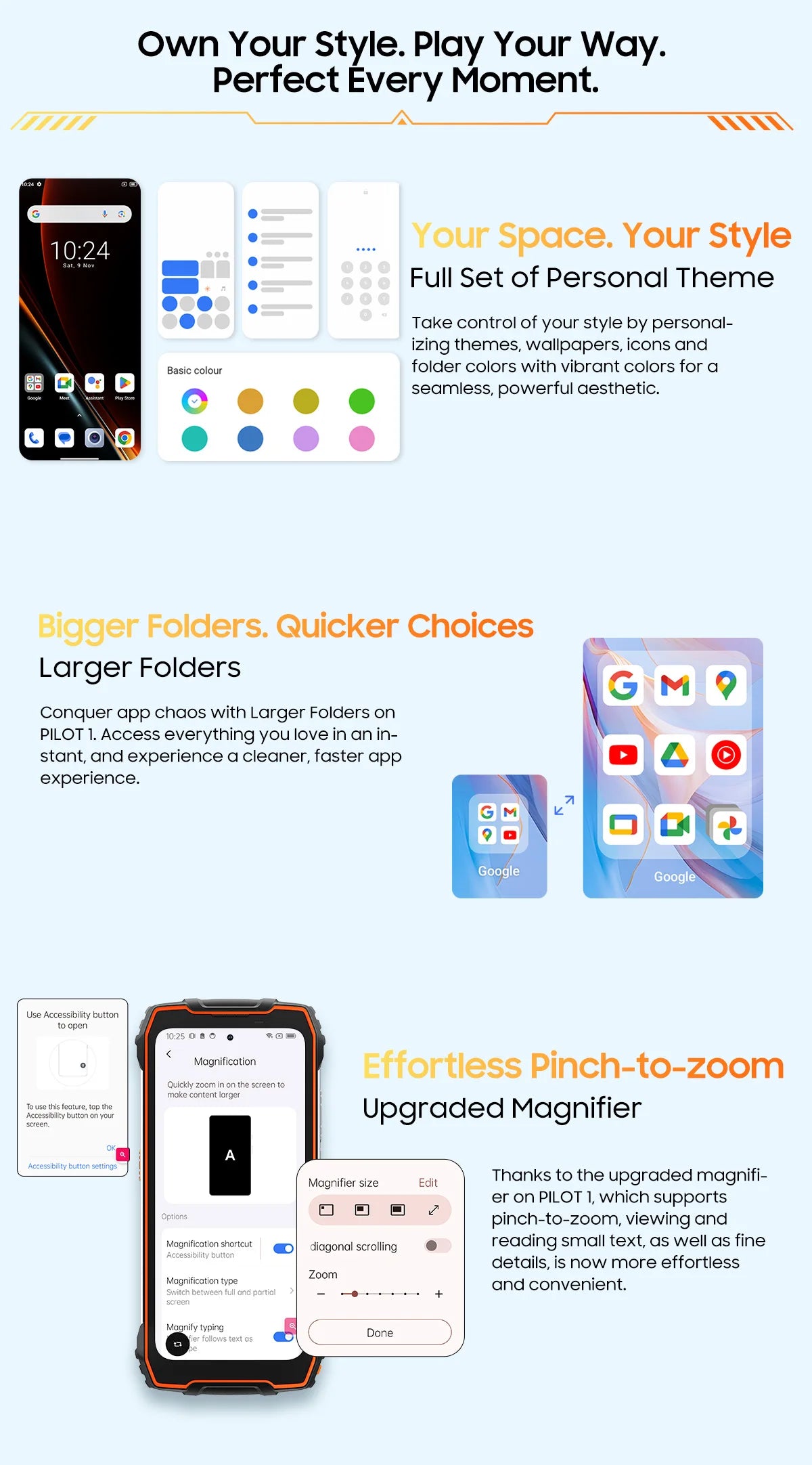 Blackview OSCAL PILOT 1 Rugged Phone, 6GB+ 256GB ,Helio G81 Smartphone Android14, 6.67'' Display Mobile Phone, 15000mAh, NFC