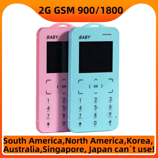 Unlocked Super Mini Card Mobile Phone 1.77 Inch 2G GSM Single SIM MP3 Telephone Bluetooth Dialer FM Blacklist Student CellPhones
