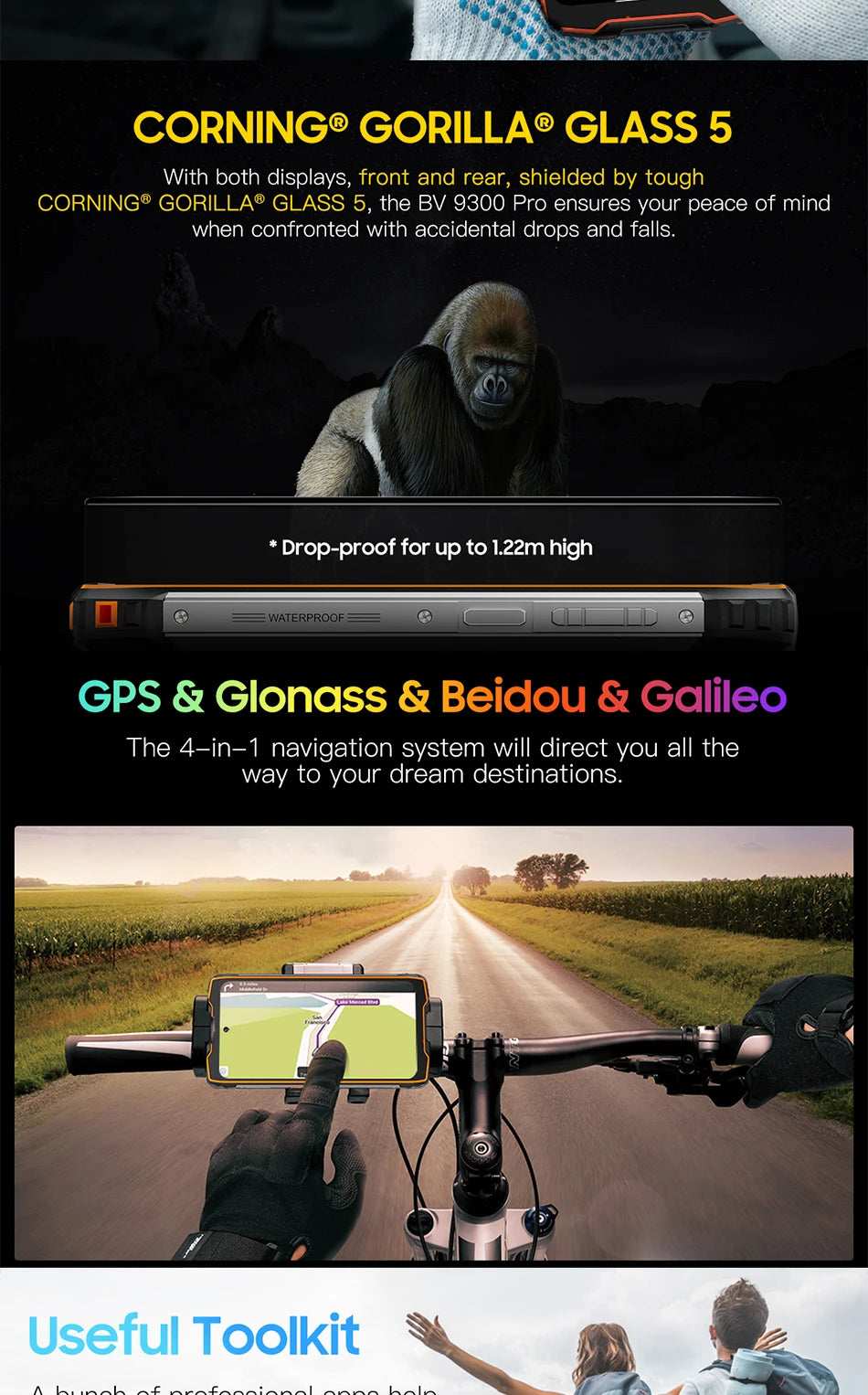 Blackview BV9300 Pro Rugged Phone 6.7'' 120Hz Display 8/12GB 256GB Smartphone With Dual Screen 15080mAh Battery 64MP Cellphone