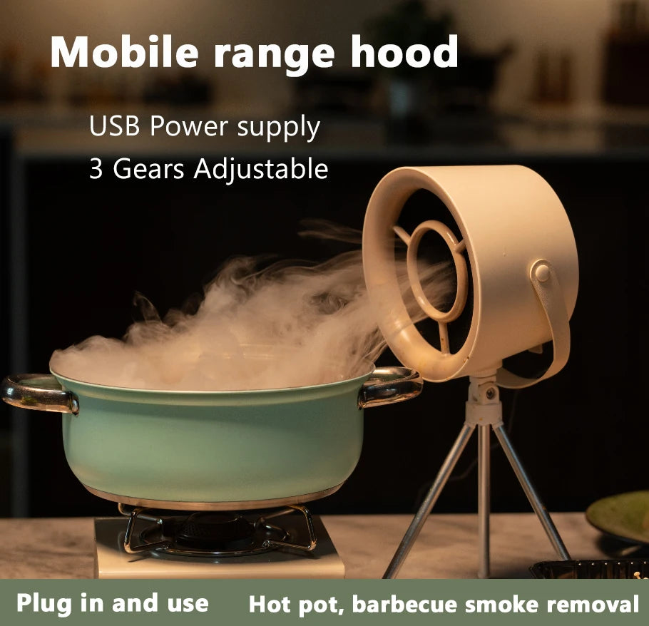 Portable Fan, Small Kitchen Hood, Extractor, USB Power Supply, Office Kitchen Hood, Mini Suction, Vacuum Hood, New, 2024