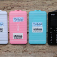 Unlocked Super Mini Card Mobile Phone 1.77 Inch 2G GSM Single SIM MP3 Telephone Bluetooth Dialer FM Blacklist Student CellPhones