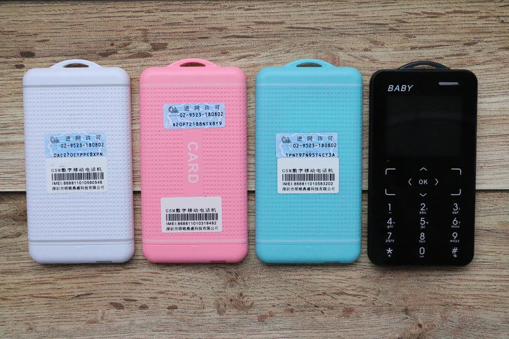 Unlocked Super Mini Card Mobile Phone 1.77 Inch 2G GSM Single SIM MP3 Telephone Bluetooth Dialer FM Blacklist Student CellPhones