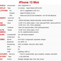 Apple iPhone 13 Mini 13Mini Original 5.4" OLED 128/256/512GB ROM A15 Bionic IOS Face ID NFC Unlocked 5G 99% New Mobile Phone