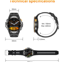 LIGE Outdoor Military Smart Watch Men 1.53" AMOLED Screen GPS trackr Waterproof Bluetooth Call Sports Braceletes For Android IOS